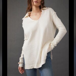 We The Free “Raymond” Waffle Knit Popover Long Sleeve Thermal. Size Medium.